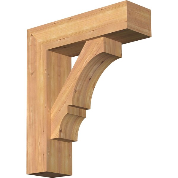 Ekena Millwork Balboa Block Smooth Bracket w/ Offset Brace, Western Red Cedar, 7 1/2"W x 26"D x 30"H BKT0806X26X30BOA05SWR - main